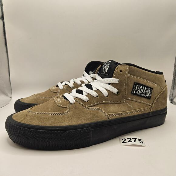 VANS MEN\'S 13 RARE SKATE HALF CAB PIG SUEDE OLIVE BLACK NWOB main image 6